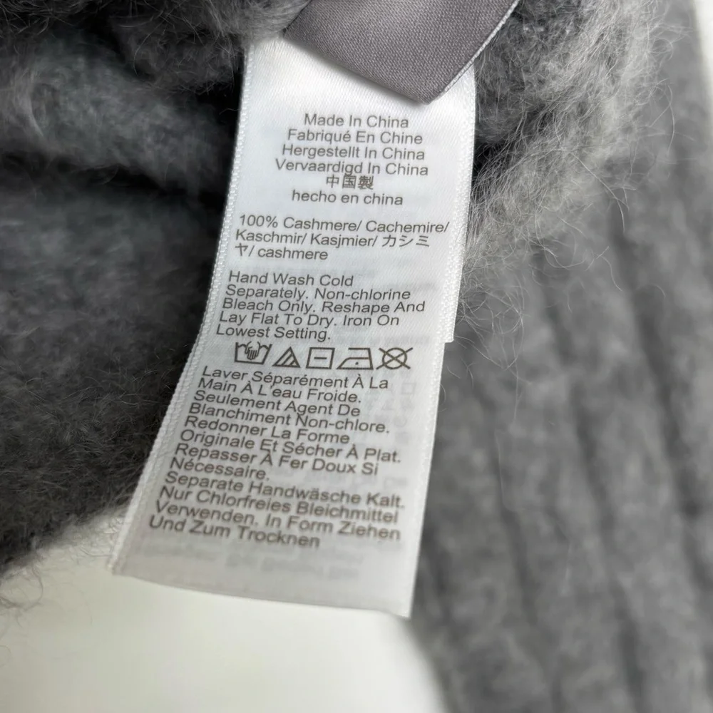 J.Crew Brushed Cashmere Sailor Collar Sweater Grey XS Luxe Fuzzy Knit CE683